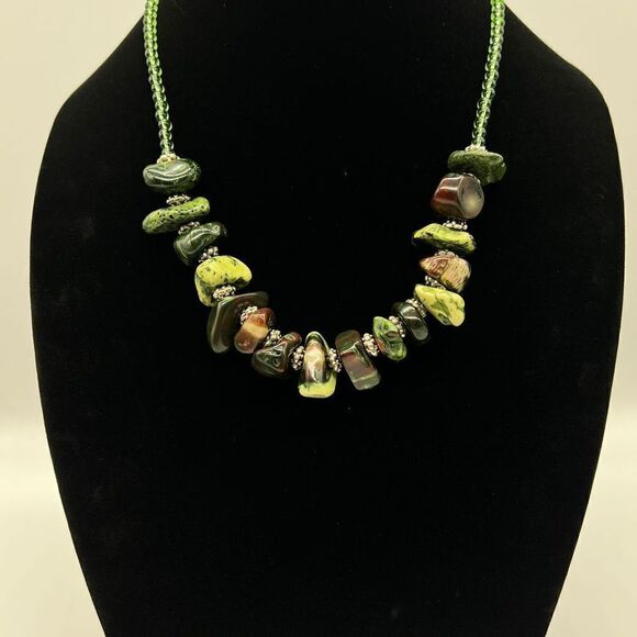 Handmade Green Turquoise Chunky Necklace - Picture 1 of 10